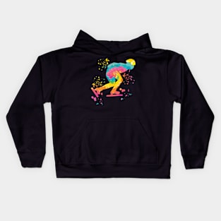 Ice Speed Skater Athlete Speed Skating Kids Hoodie